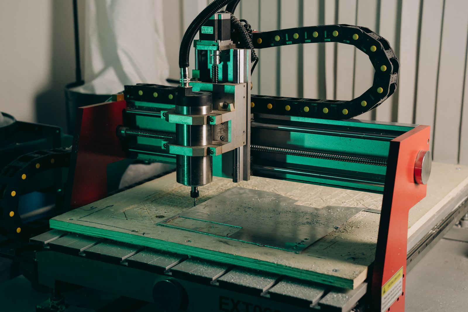 A CNC machine in operation