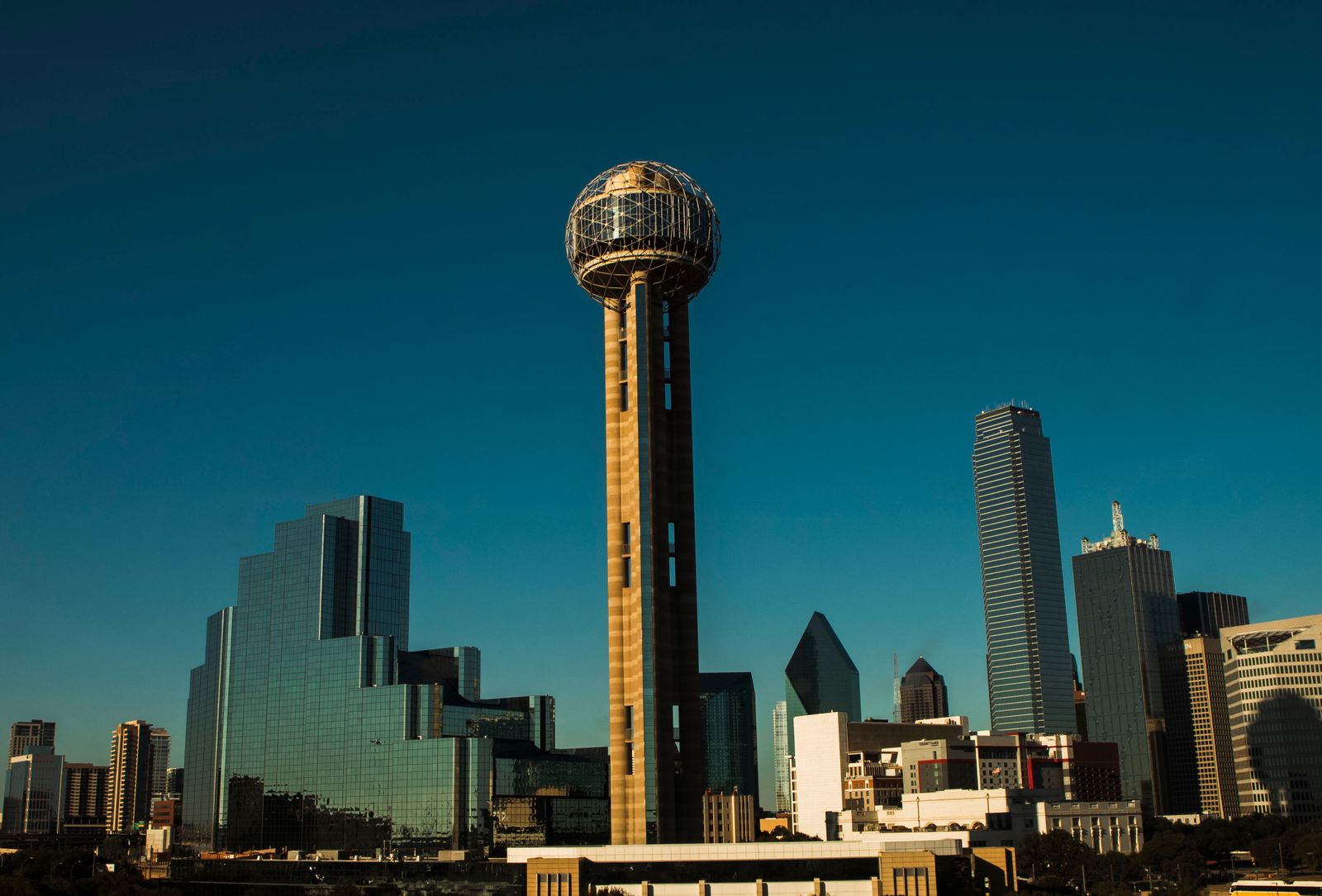 The Dallas skyline with Reunion Tower