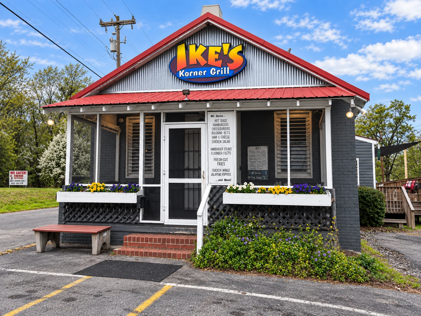 Ike's Korner Grill, the red roofed burger stand on Archer Road in Spartanburg, South Carolina