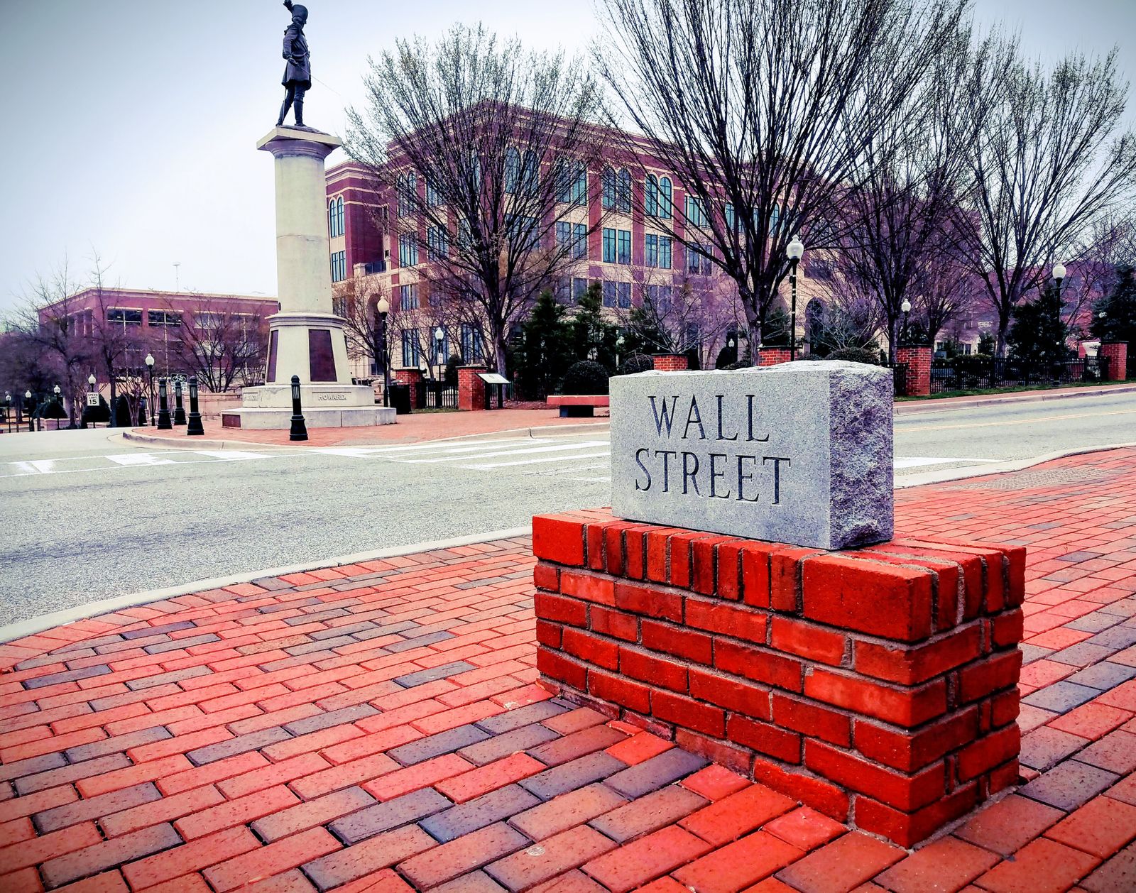 Brick sculpture in the historic district of downtown Spartanburg